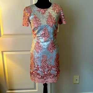 Beautiful sequin appliqué dress.